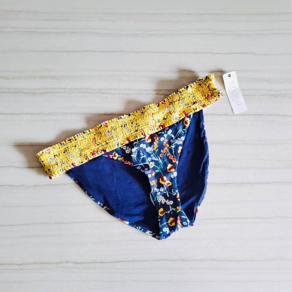 STUDIO Anne Cole Smocked Bikini Bottom Multicolor‎ XL - Picture 3 of 7